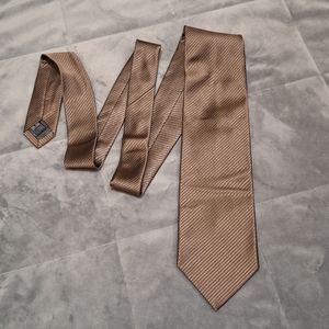 NWT Tino Cosma Brown Striped Silk Tie